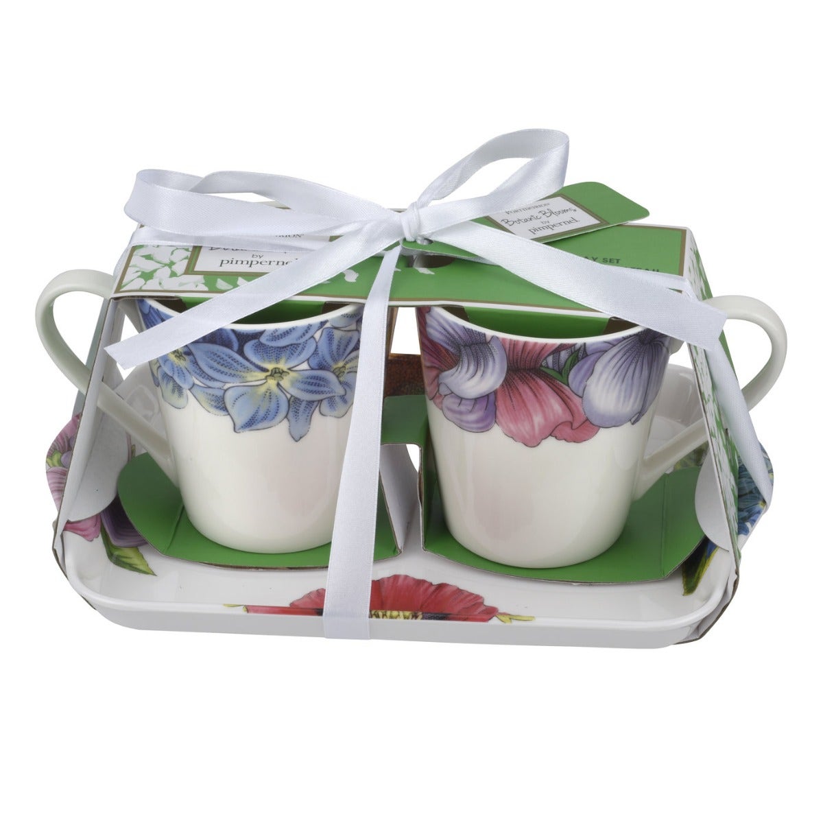 Pimpernel Botanic Blooms Sweet Pea and Hydrangea Mug and Tray Set