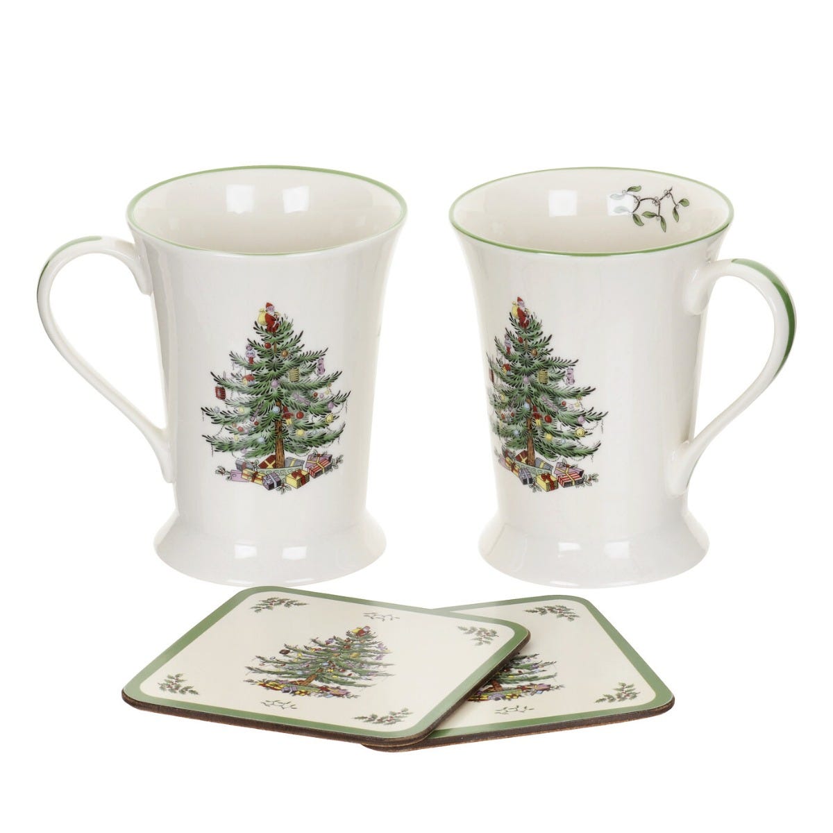 Pimpernel Christmas Tree 2 Mugs & 2 Coasters Set                     