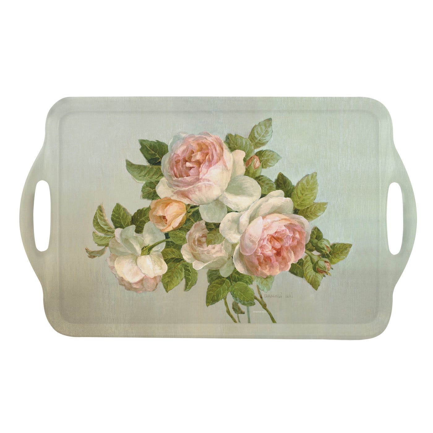 Pimpernel  Antique Rose Large Handled Tray