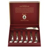 Spode Christmas Tree Cheese Knife and 6 Spreaders