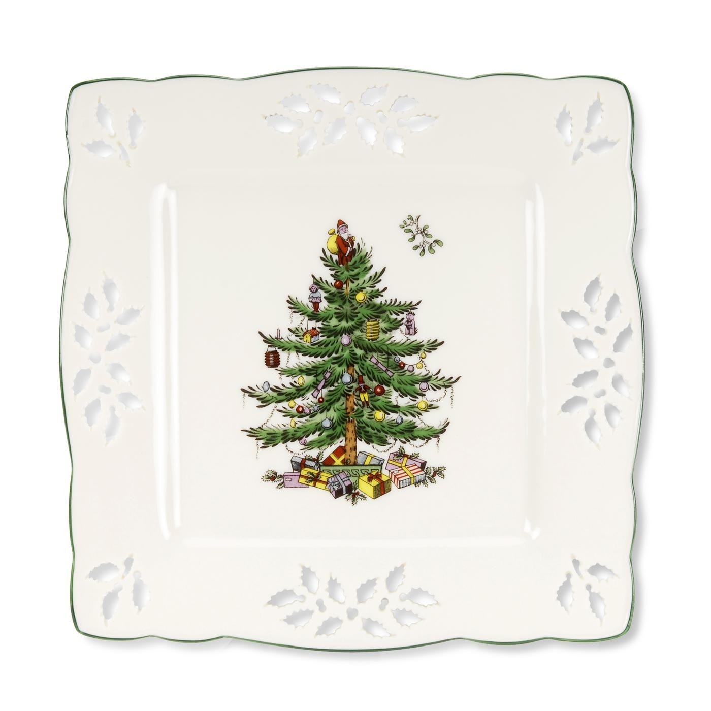 Spode Christmas Tree Pierced Square Dish