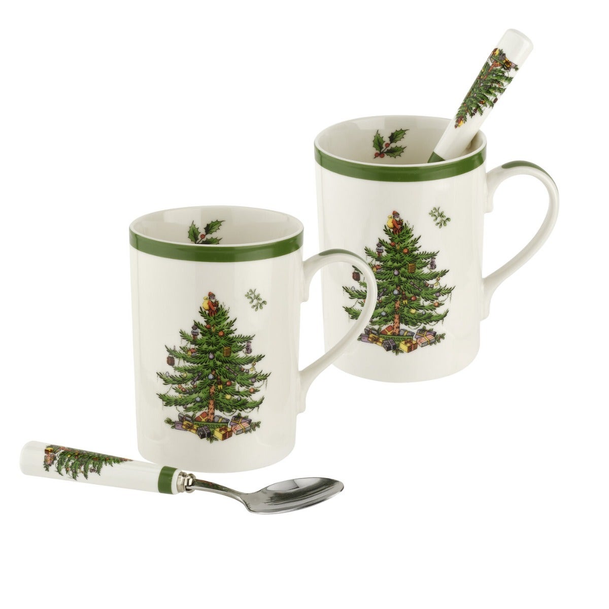 Spode Christmas Tree Mug & Spoon Set          