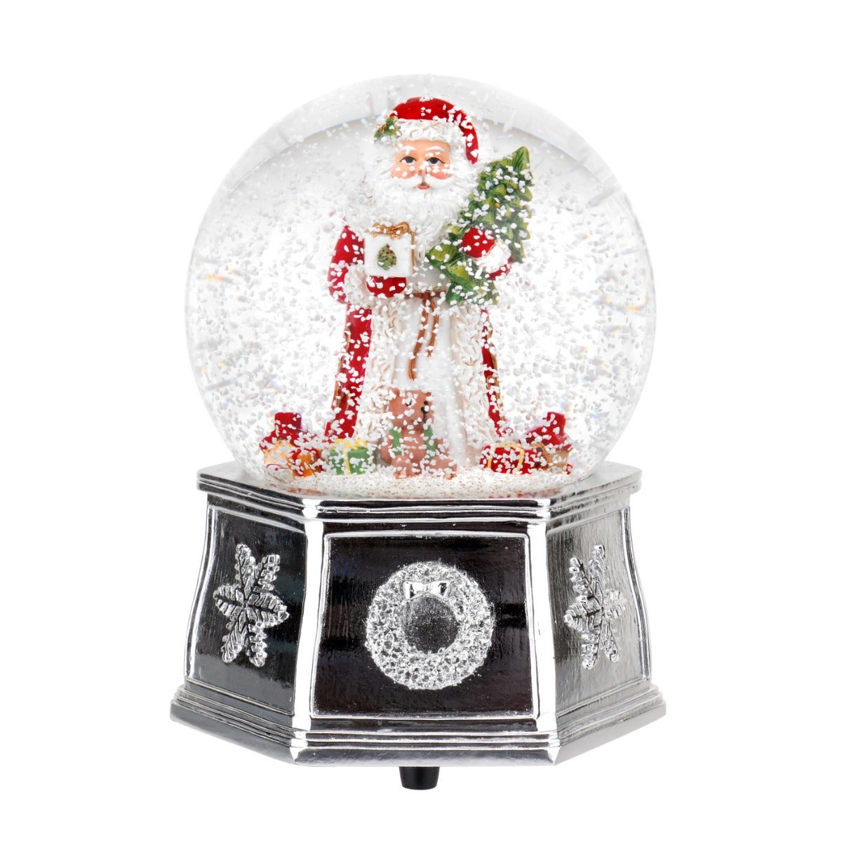 Spode Christmas Tree Musical Santa Snow Globe