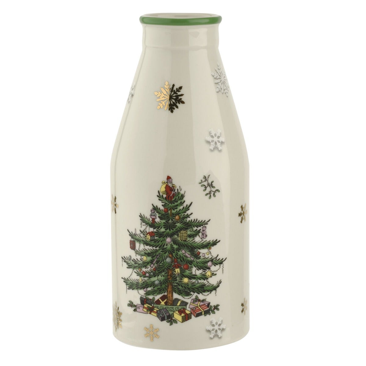 Christmas Tree Santa Plate & Milk Bottle Set