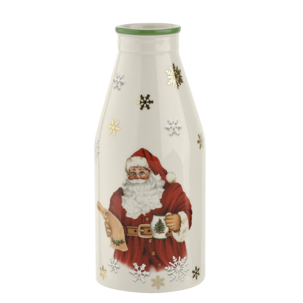 Christmas Tree Santa Plate & Milk Bottle Set