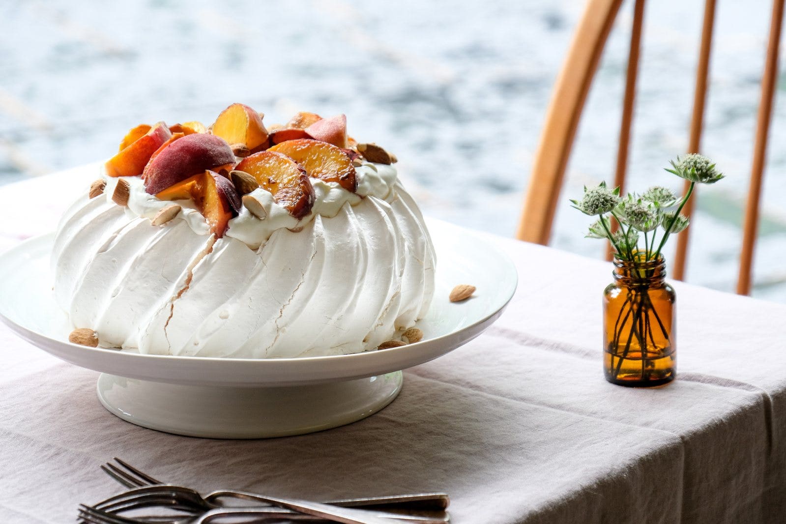 Summer Dining: Charred Peach Pavlova Recipe